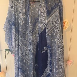 Blue print Kimono